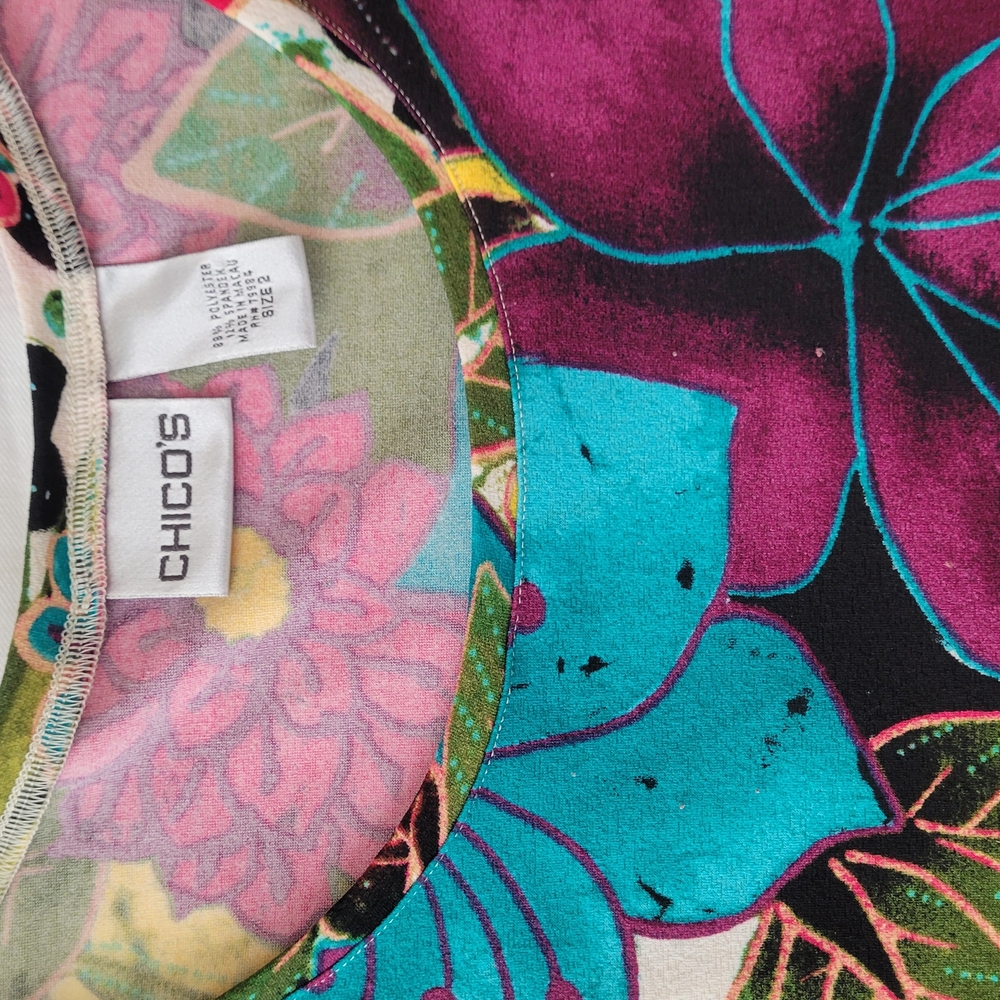 Chico's Multicolor Floral Women's Top - Picture 3 of 3